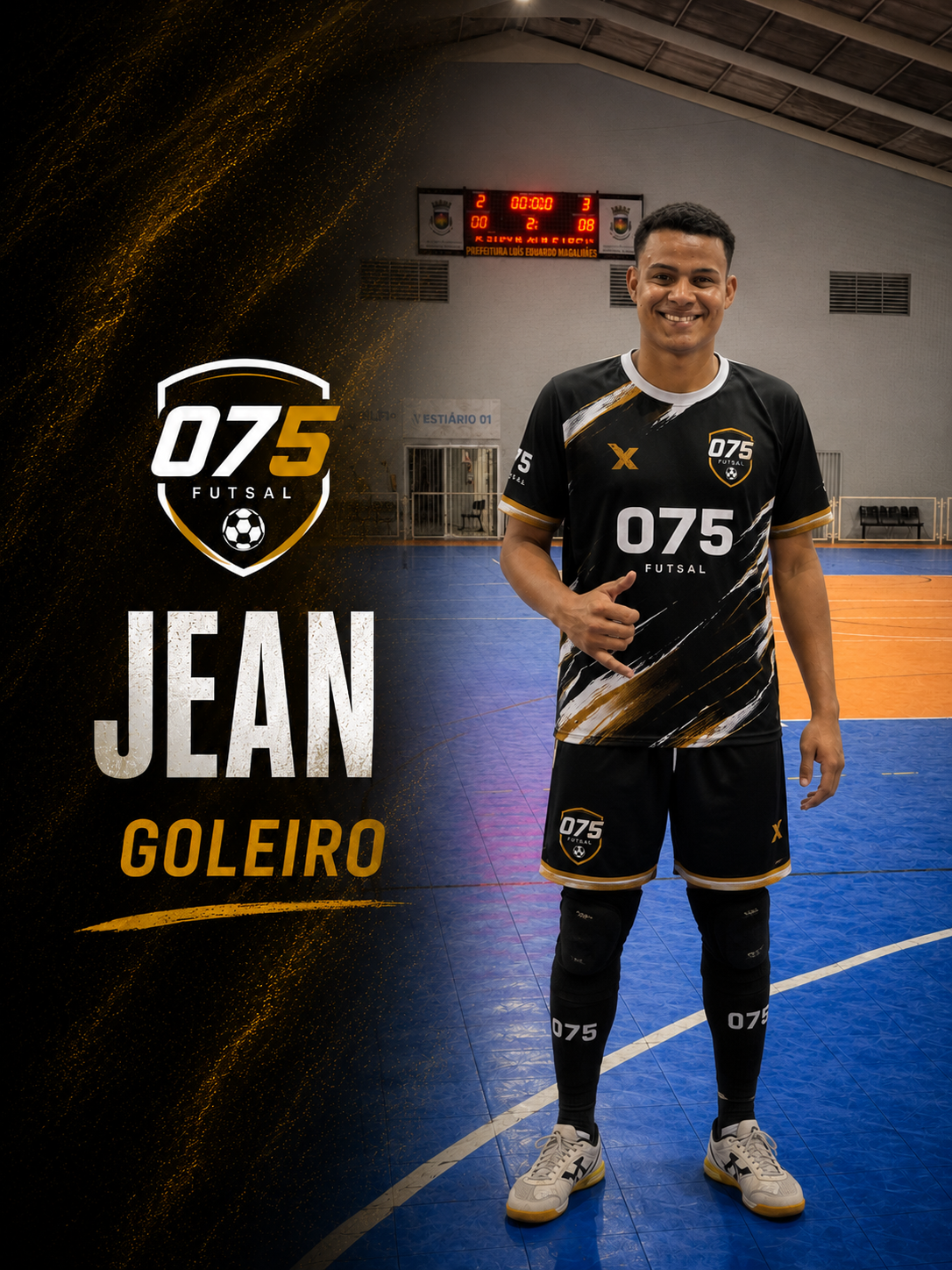 Jean, goleiro do 075 Futsal
