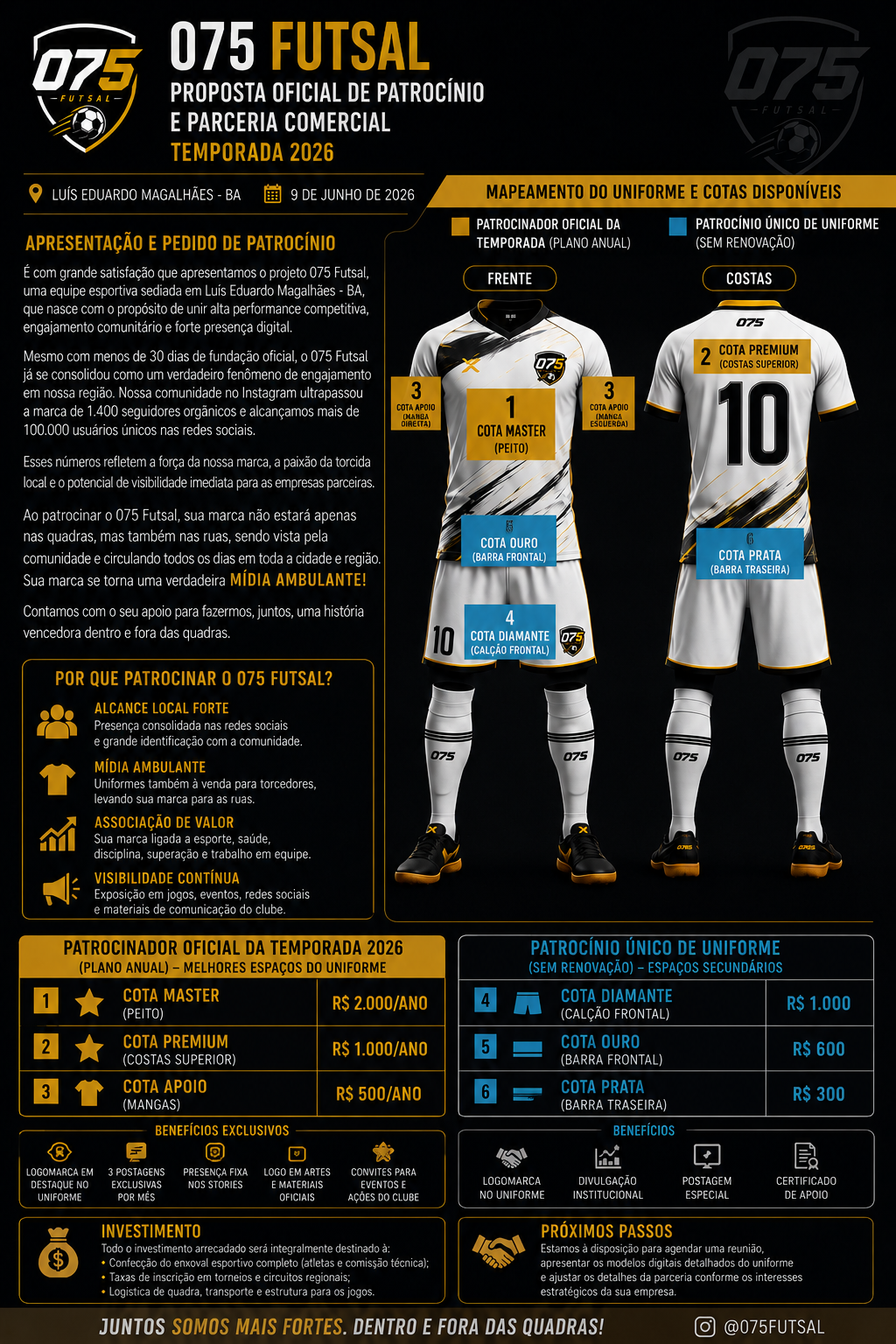 Proposta oficial de patrocínio e parceria comercial 075 Futsal