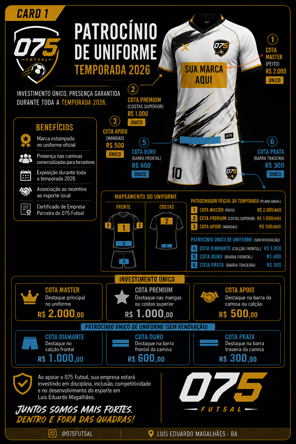 Patrocínio de uniforme temporada 2026